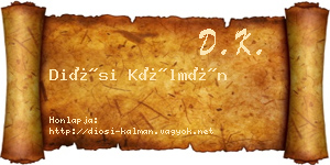 Diósi Kálmán névjegykártya